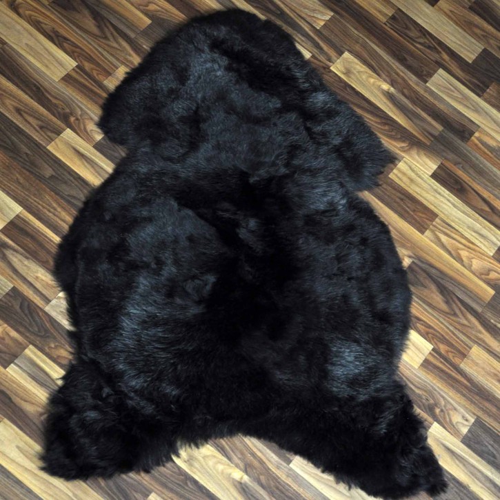 Echtes Lammfell Schaffell Fell schwarzbraun grau 115x70 geschoren #2188