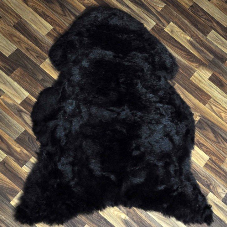 Echtes Lammfell Schaffell Fell schwarzbraun grau 115x80 geschoren #2198