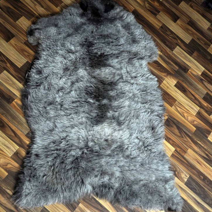 Echtes Lammfell Schaffell Fell schwarzbraun weiss 120x90 geschoren #2204
