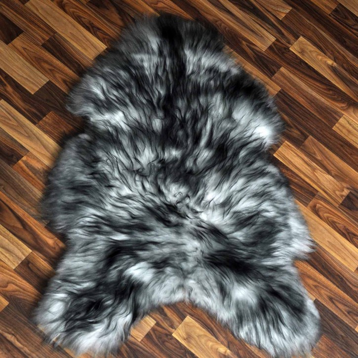 Island Schaffell grau schwarz geflammt 110x75 Krampus #2278