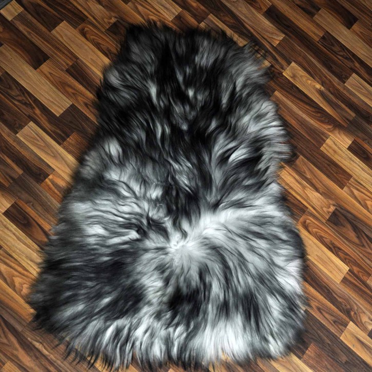 Island Schaffell grau schwarz geflammt 115x80 Krampus #2288