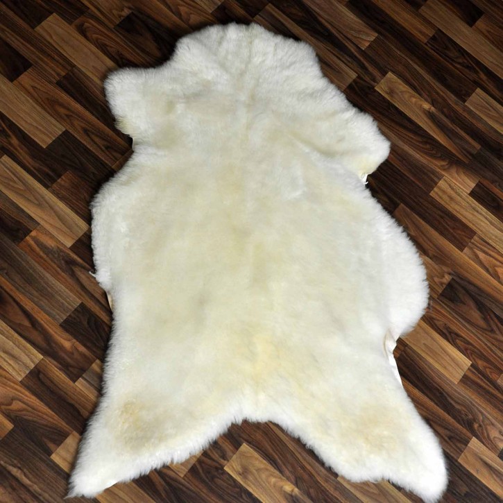 Echtes Schaffell Lammfell weiss 115x75 Teppich Eisbär #2302