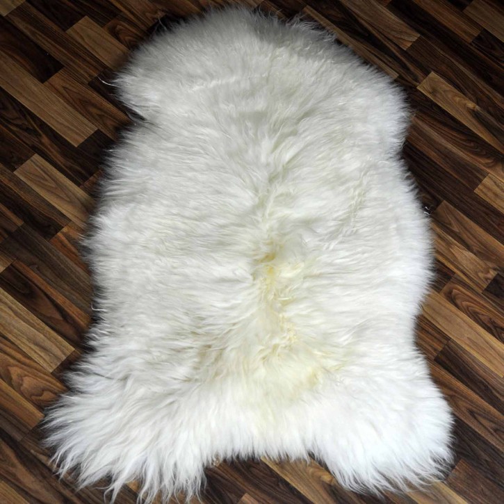 Echtes Schaffell Lammfell creme weiss braun 115x75 Sale #2419