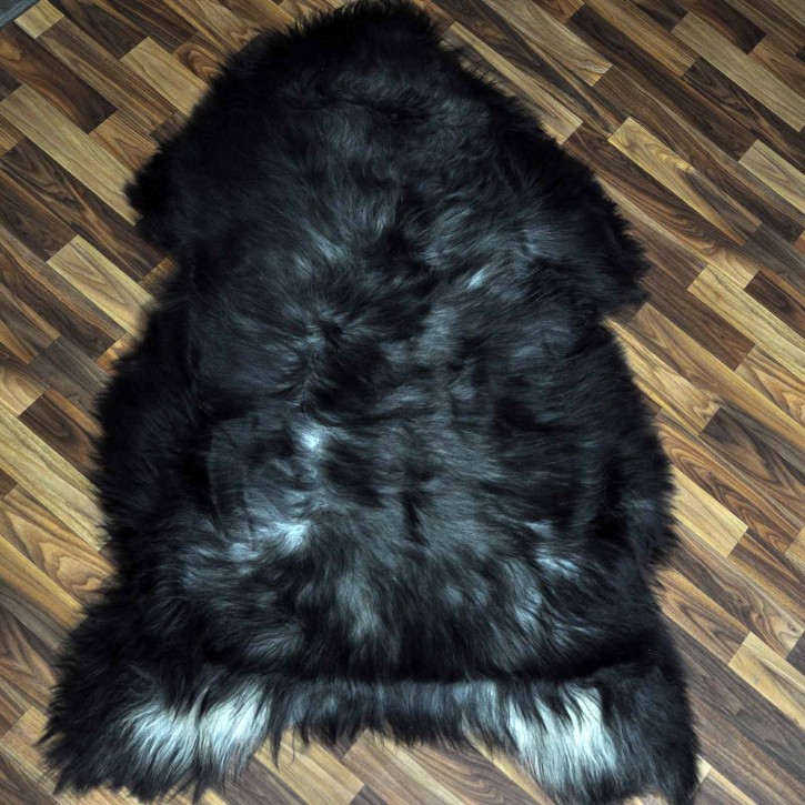 XXXL Island Schaffell schwarzbraun grau 130x80 Krampus #2432