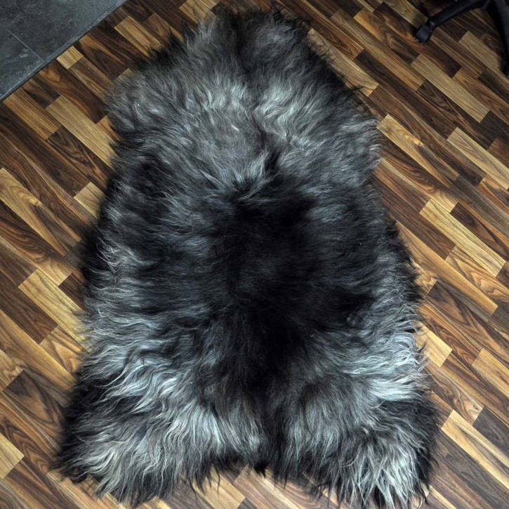 XXXL Island Schaffell grau schwarzbraun 140x90 Krampus #2436