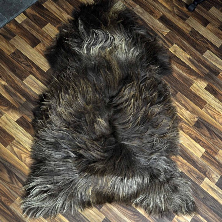 XXXL Island Schaffell braun grau 135x85 Teppich Krampus #2439