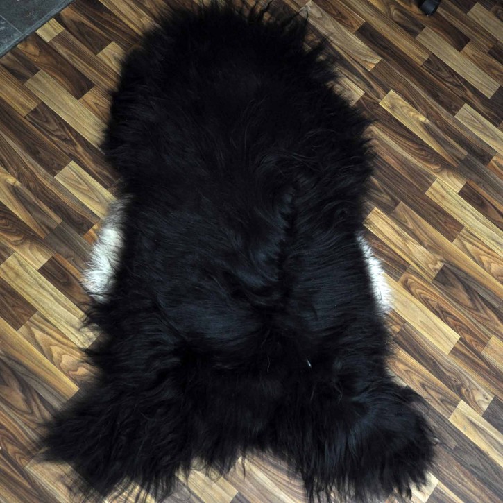 XXXL Island Schaffell schwarzbraun weiss 130x80 Teppich Krampus #2447