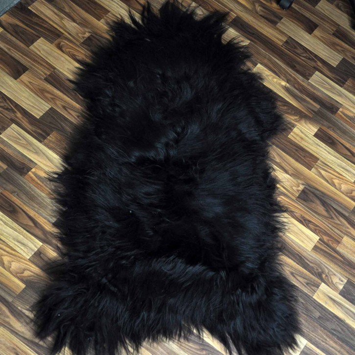 XXXL Island Schaffell schwarzbraun 130x75 Teppich Krampus #2449