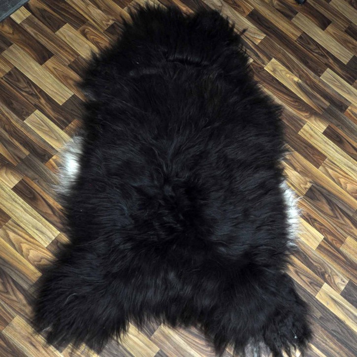 XXXL Island Schaffell braun weiss 130x80 Teppich Krampus #2455