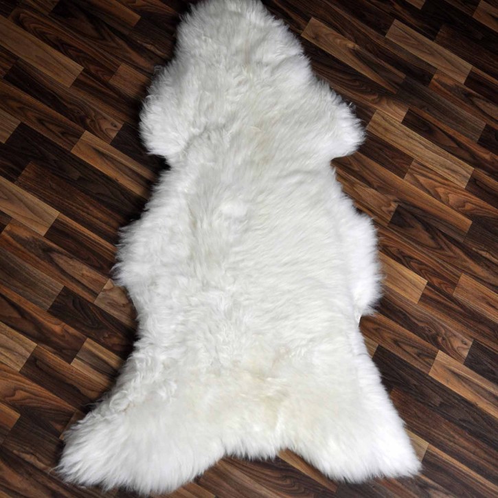 Echtes Schaffell Lammfell weiss 125x70 Stuhl Auflage #2490
