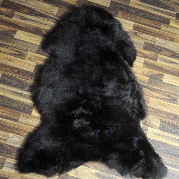 XL ÖKO Island Schaffell weiß schwarz geflammt 110x70 #4626