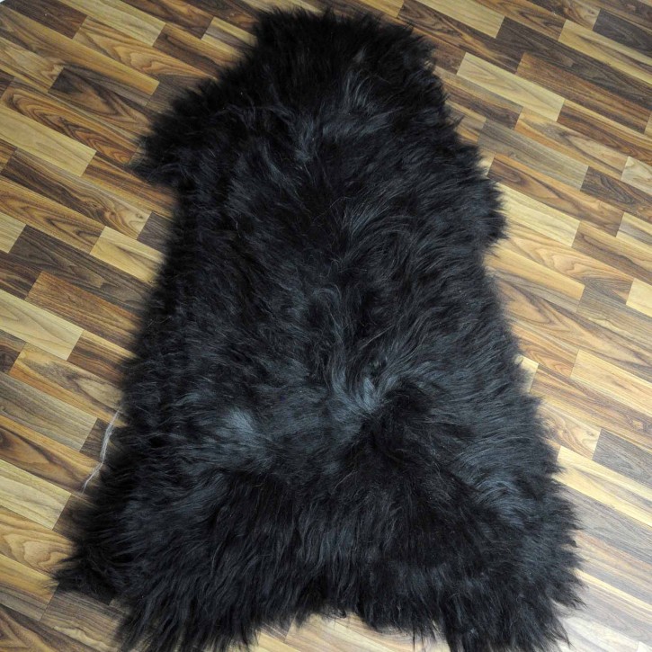 XXXL ÖKO Island Schaffell schwarzbraun grau 130x80 Geschenk #5480