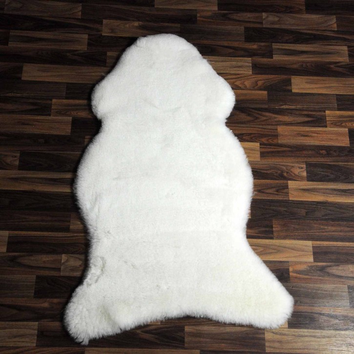 XL ÖKO echtes Schaffell Fell weiß 110x70 geschoren Eisbär Bärenfell #6552
