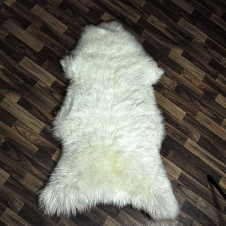 ÖKO echtes Schaffell Lammfell weiß 125x75 Teppich Fell #6884