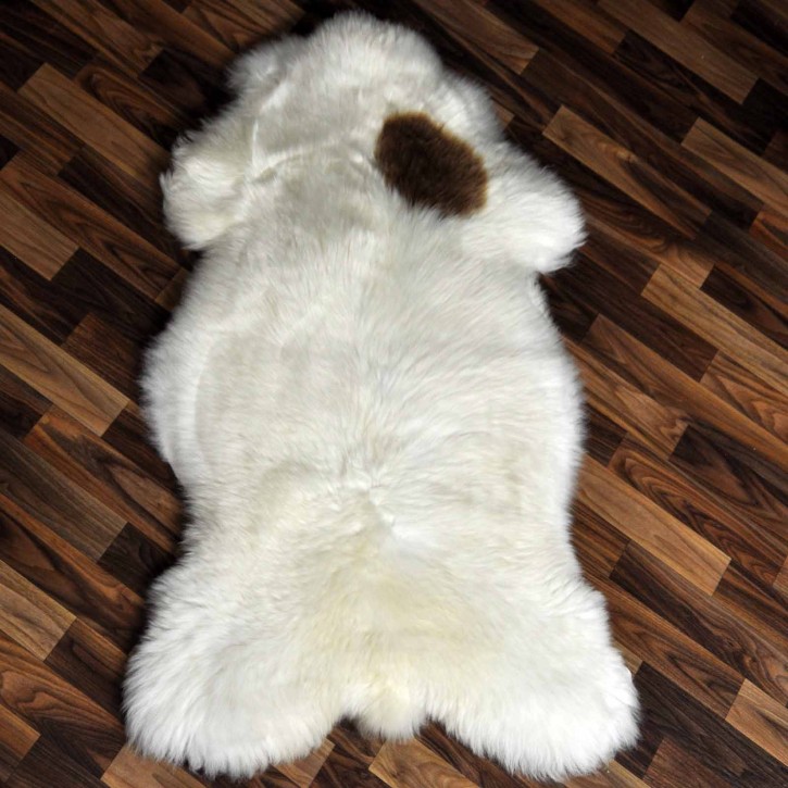 ÖKO echtes Schaffell Lammfell beige braun 110x70 Fellteppich #7269