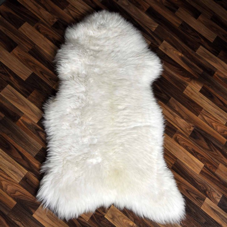 ÖKO echtes Schaffell Lammfell creme weiß 110x70 Fellteppich #7272