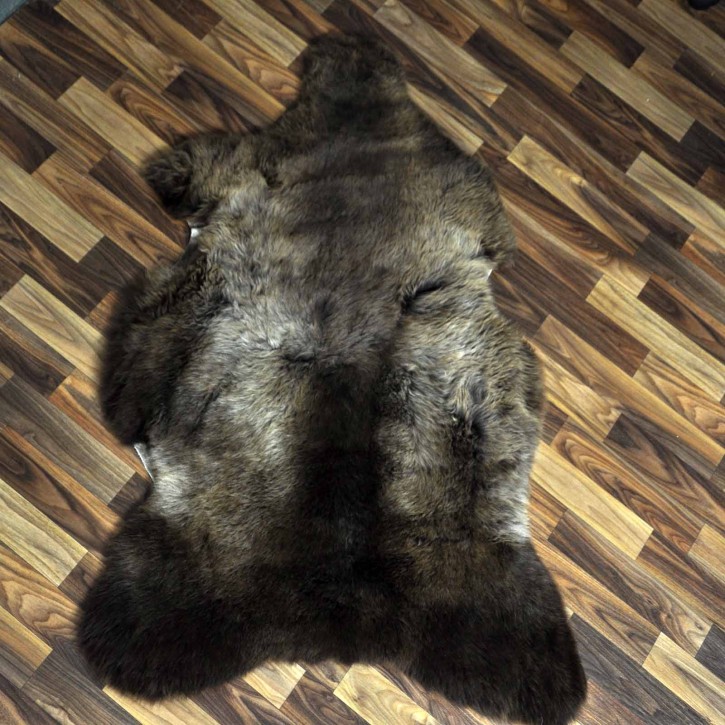 XXL ÖKO Schaffell Lammfell braun grau 120x80 echtes Fell #7277