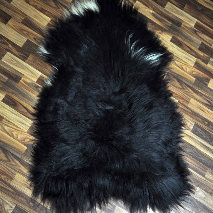 XXXL ÖKO Island Schaffell schwarzbraun weiß 135x85 Geschenk #7300