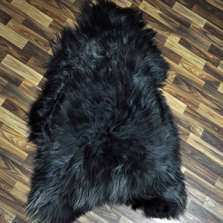 XXXL ÖKO Island Schaffell schwarzbraun grau 130x80 Geschenk #7308