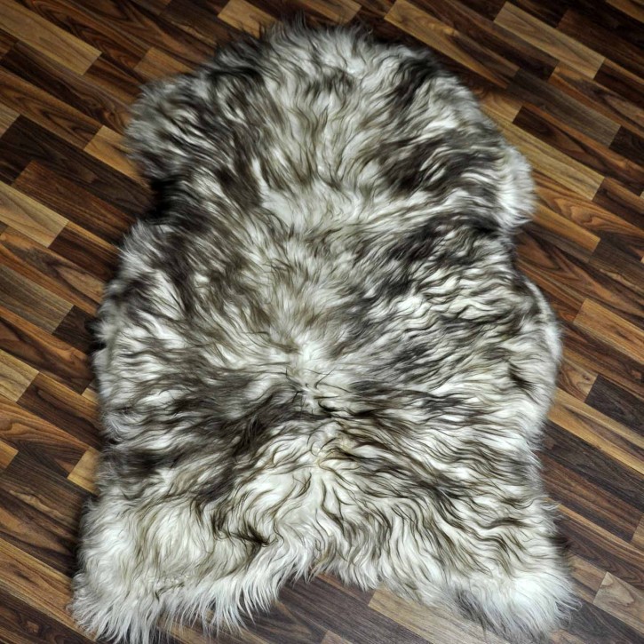 XXL ÖKO Island Schaffell weiß braun geflammt 125x80 #7336