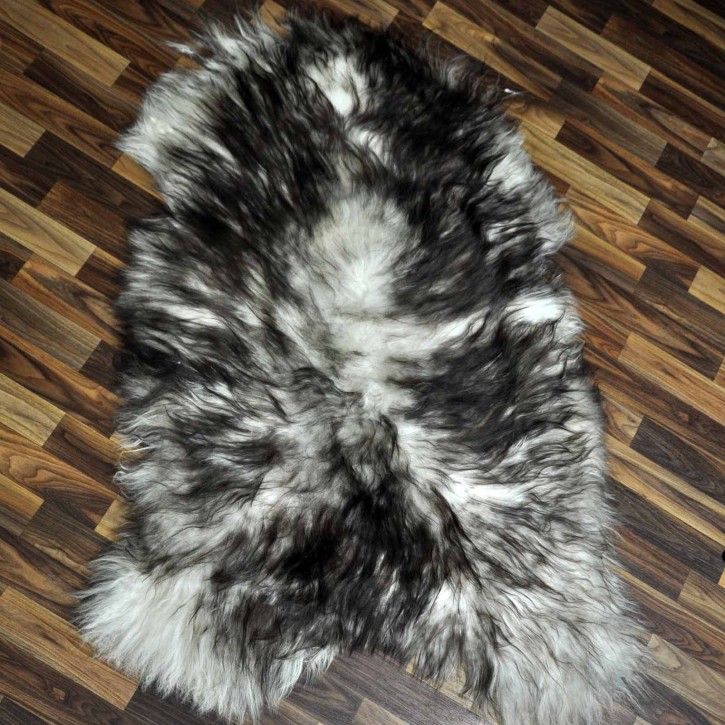 XXXL ÖKO Island Schaffell weiß braun geflammt 130x85 #7341