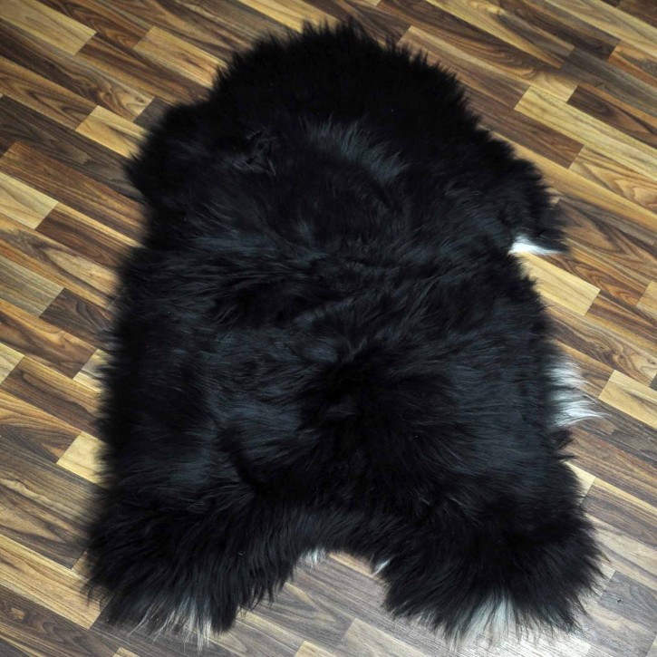 XXL ÖKO Island Schaffell schwarzbraun weiß 120x75 Geschenk #7367