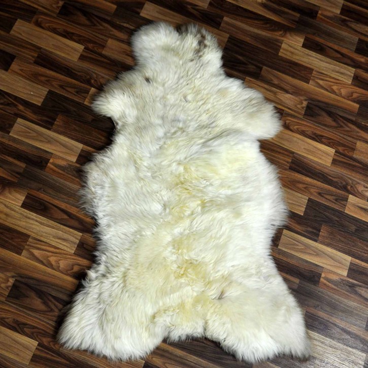XXL ÖKO Schaffell Lammfell beige braun 120x75 Teppich Kamin #7377