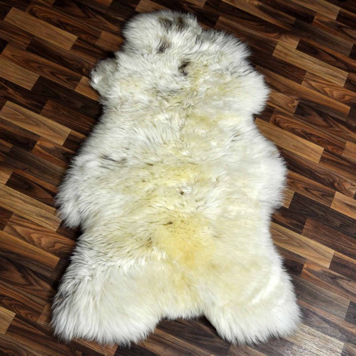 XXL ÖKO Schaffell Lammfell beige braun 125x75 Teppich Kamin #7379