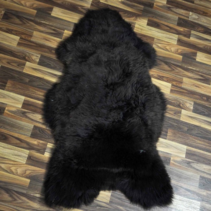 XXL ÖKO Schaffell Lammfell braun 120x70 Teppich Auflage #7418