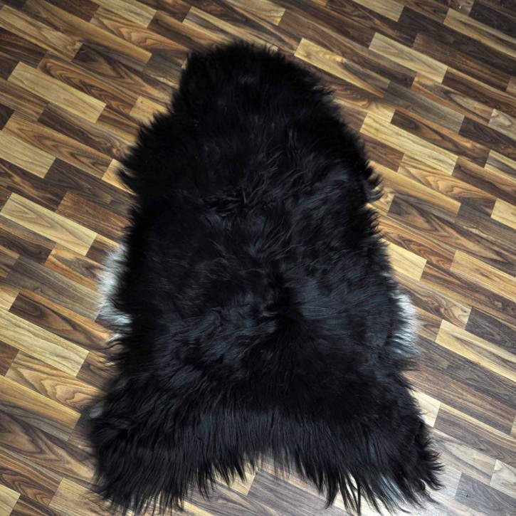 XXL ÖKO Island Schaffell schwarzbraun weiß 120x75 Geschenk #7431