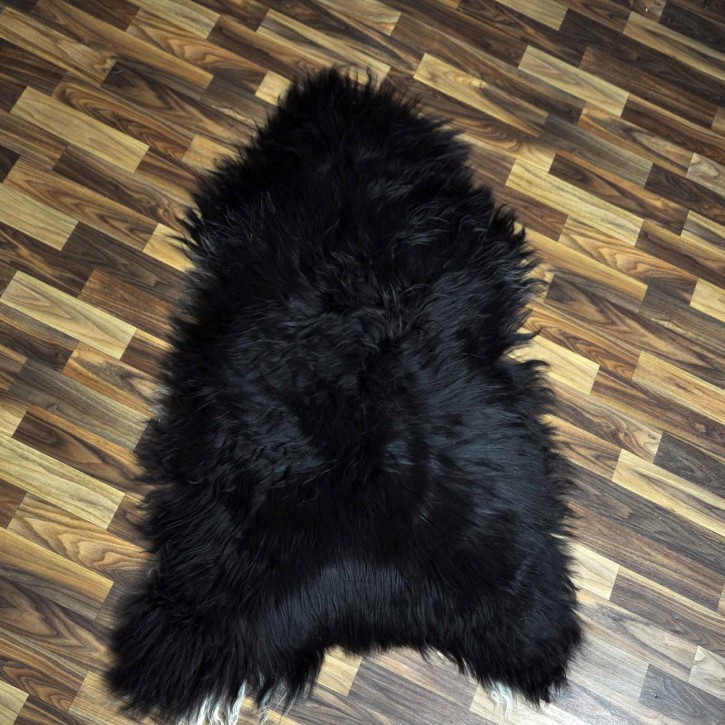 XXL ÖKO Island Schaffell schwarzbraun weiß 120x75 #7432