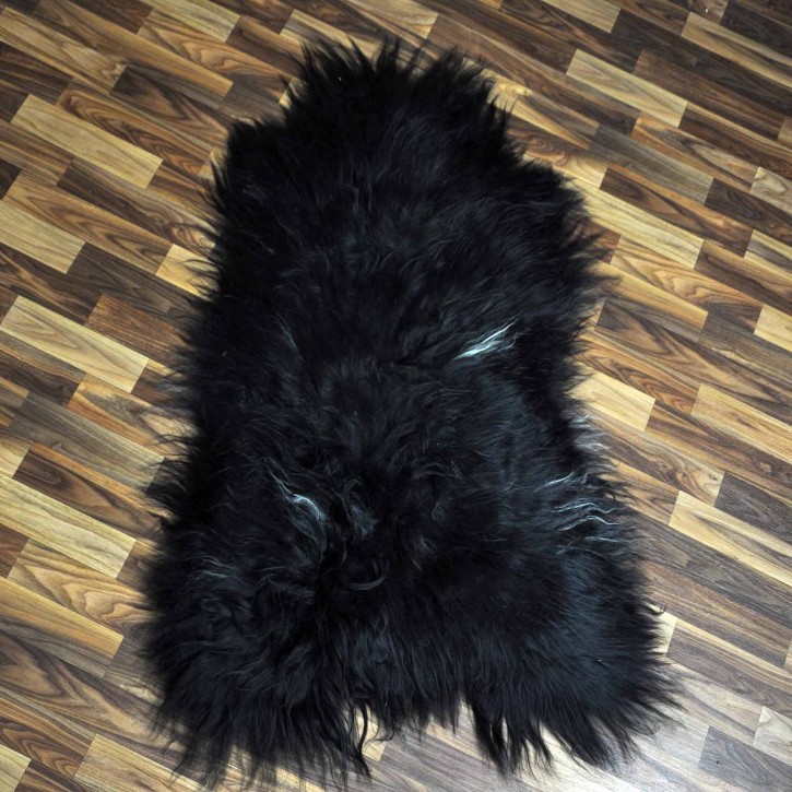XXL ÖKO Island Schaffell schwarzbraun weiß 125x75 Geschenk #7437