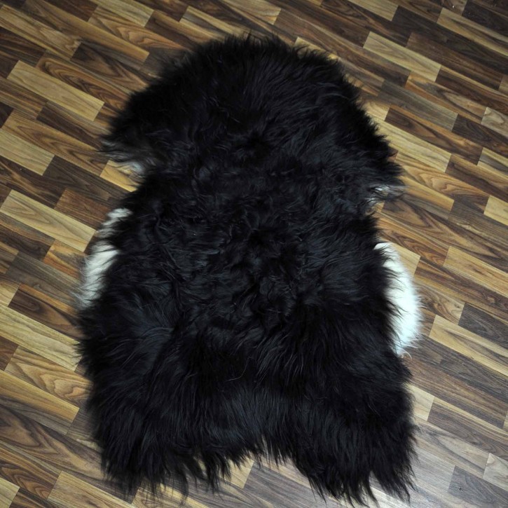 XXL ÖKO Island Schaffell schwarzbraun weiß 120x80 Geschenk #7438
