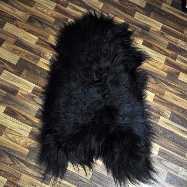 XXL ÖKO Island Schaffell schwarzbraun weiß 120x75 #7439