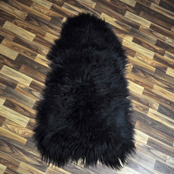 XL ÖKO Island Schaffell schwarzbraun weiß 115x70 #7440