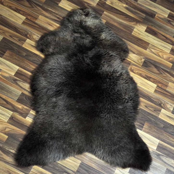 XL ÖKO Schaffell Lammfell braun grau 110x75 Geschenk #7449