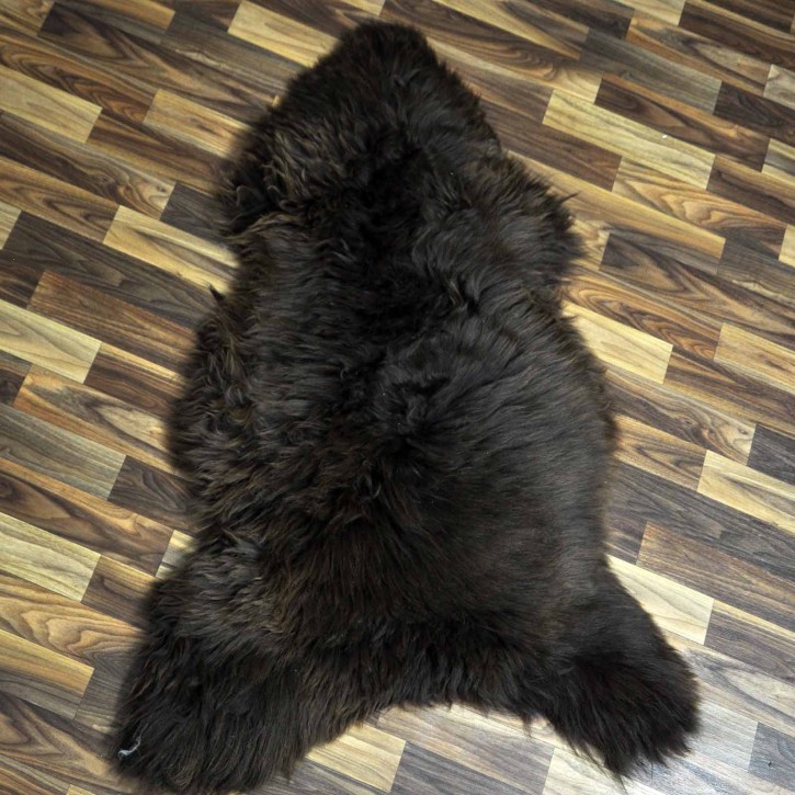XL ÖKO Schaffell Lammfell braun 115x80 Teppich Kamin #7454