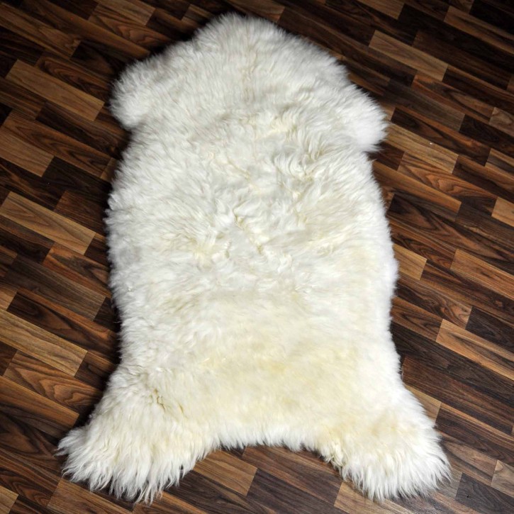 XXXL ÖKO Schaffell Lammfell weiß 130x85 Teppich Kamin #7468