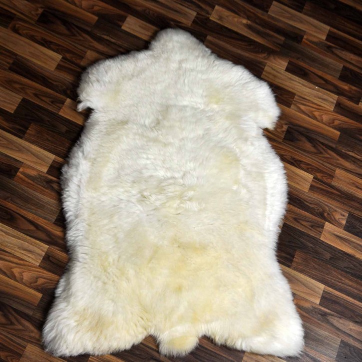 XL ÖKO Schaffell Lammfell weiß 115x75 Teppich Kamin #7470