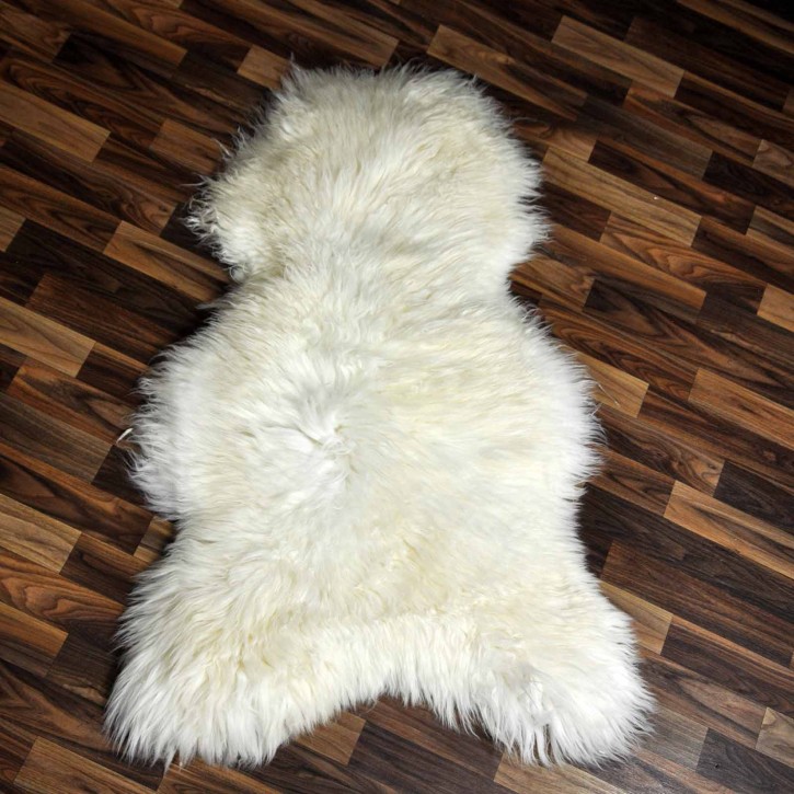 XL ÖKO Schaffell Lammfell weiß 115x75 Teppich Kamin #7472