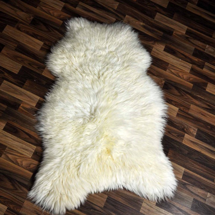 XXL ÖKO Schaffell Lammfell weiß 120x80 Teppich Kamin #7475