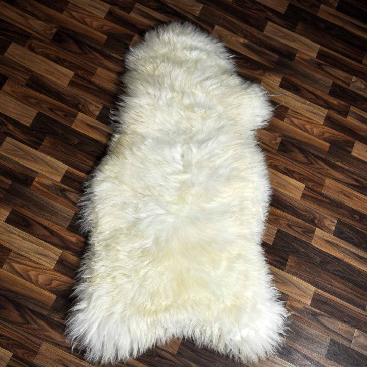 XXXL ÖKO Schaffell Lammfell weiß 130x70 Teppich Kamin #7476