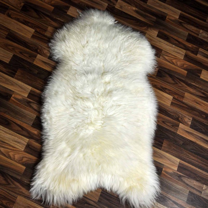 XXL ÖKO Schaffell Lammfell weiß 120x70 Teppich Kamin #7483