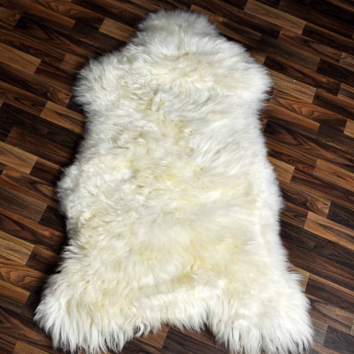 XXL ÖKO echtes Schaffell Lammfell weiß 125x80 Kamin Fell #7485