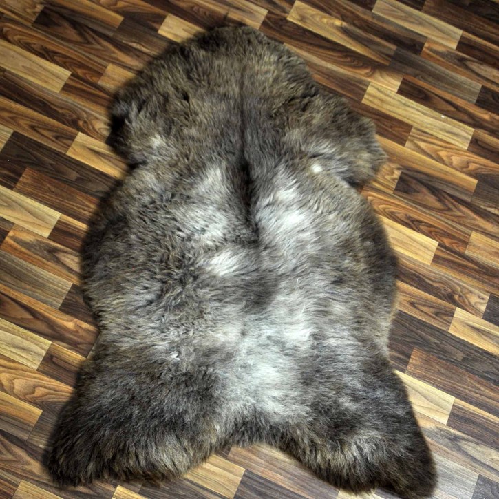 XL ÖKO Schaffell Lammfell braun grau 115x75 Geschenk #7486