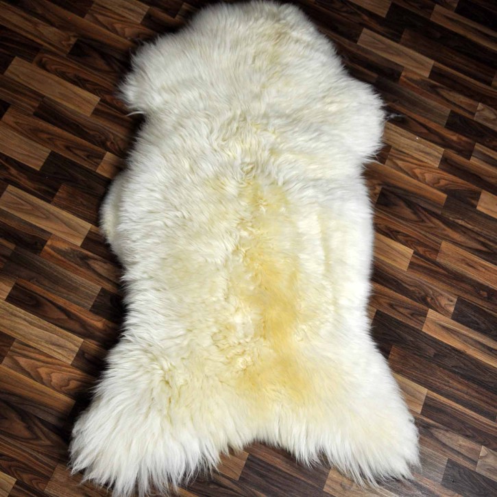 XXXL ÖKO Schaffell Lammfell weiß 135x80 Teppich Kamin #7488