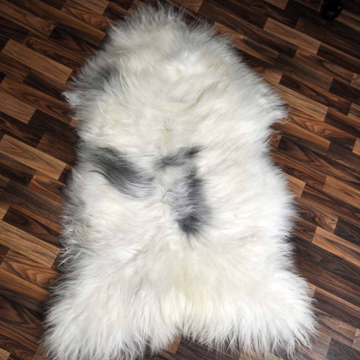 XXXL ÖKO Island Schaffell beige grau 130x85 Unikat Krampus #7514