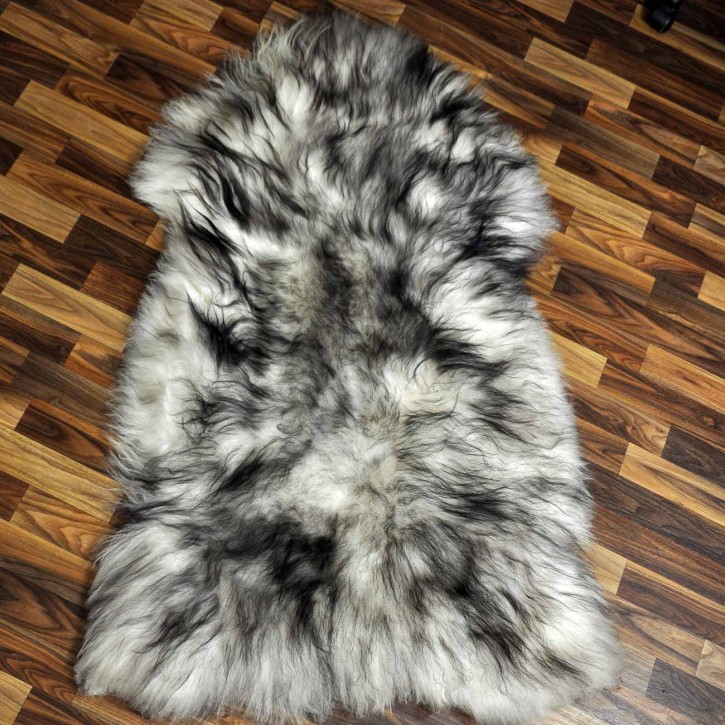 XXXL ÖKO Island Schaffell weiß schwarzbraun geflammt 135x85 #7600