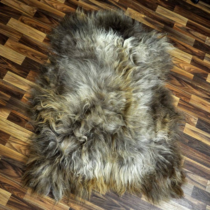 XXL ÖKO Island Schaffell Lammfell rost braun grau 125x90 #7618
