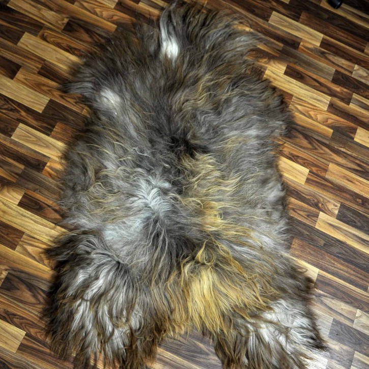 XXXL ÖKO Island Schaffell Lammfell rost braun grau 130x85 #7619